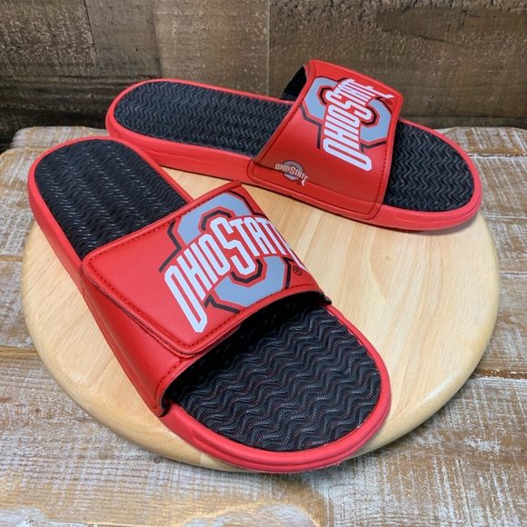 The Ohio State University men’s red adjustable flip flops size 13-14 - Picture 1 of 9